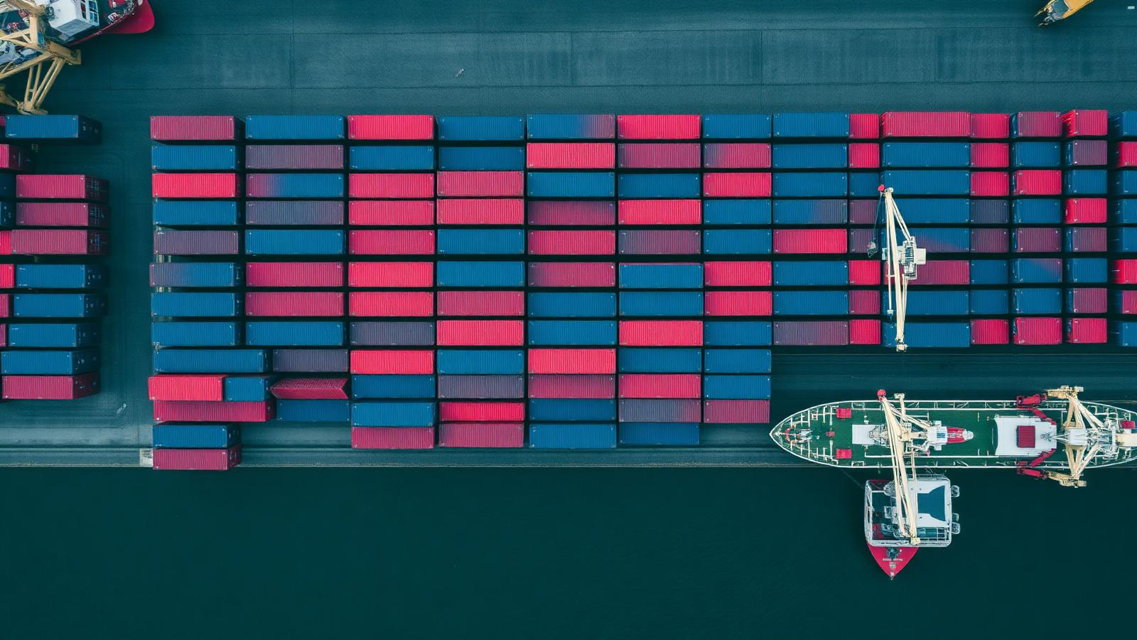 Containers at port